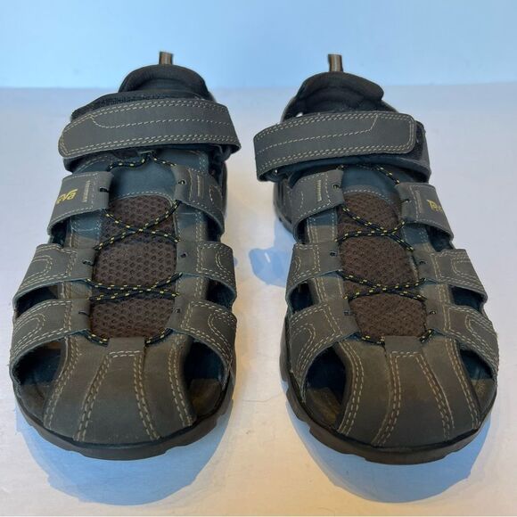 Teva Men's Brown/Gray Sandals Shoc Pad Size 9 - Picture 2 of 9